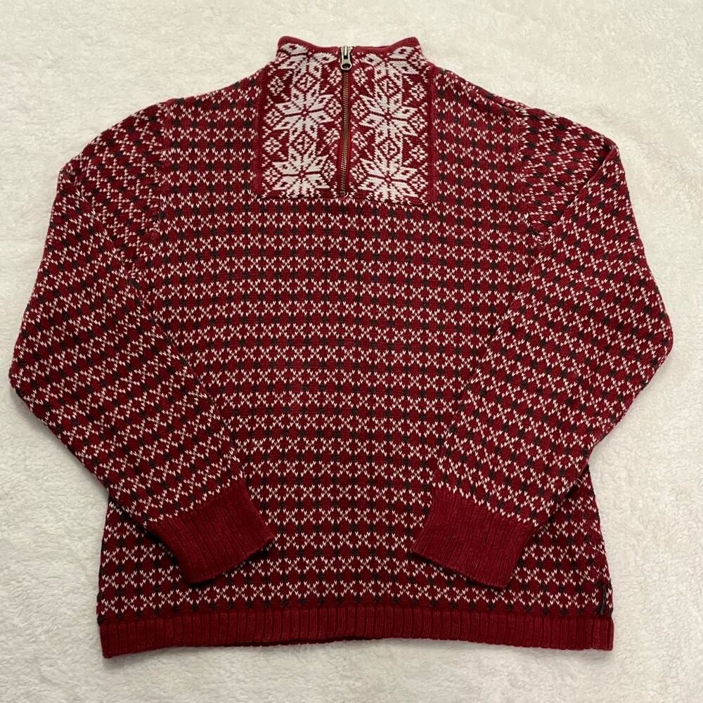 Woolrich Women's Red and Burgundy Jumper